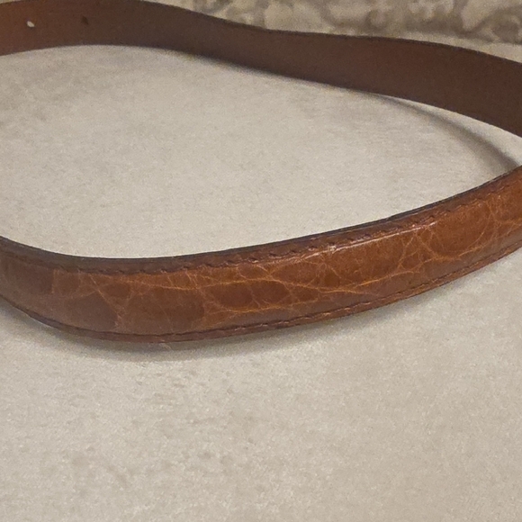 Cole Haan Cognac Brown Leather Belt with Stainless Steel  Buckle 1 Inch Tick main image 6